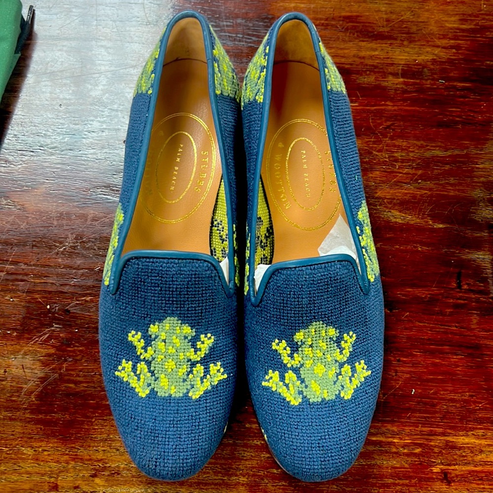 Stubbs & Wooton Frogs Navy Women Slipper Size 7.5